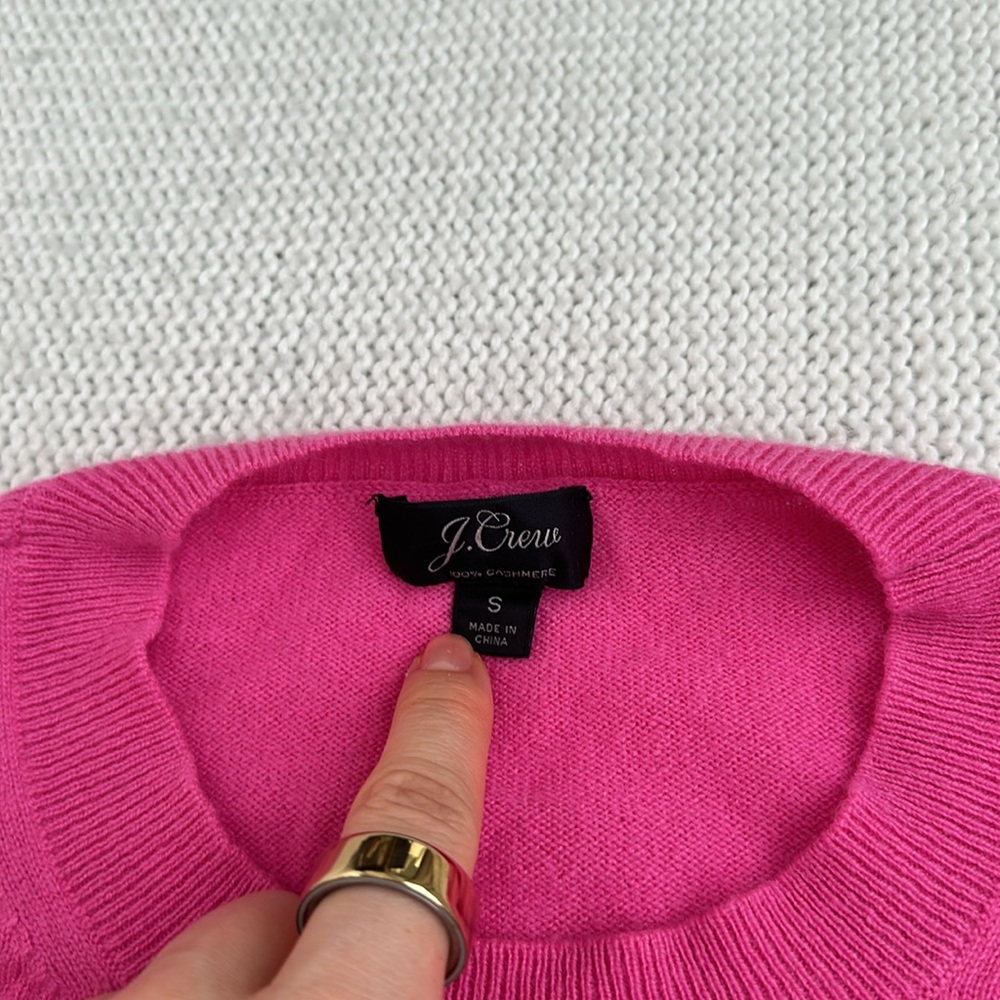 J Crew 100% Cashmere Pullover Sweater Pink Size Small - Picture 2 of 6